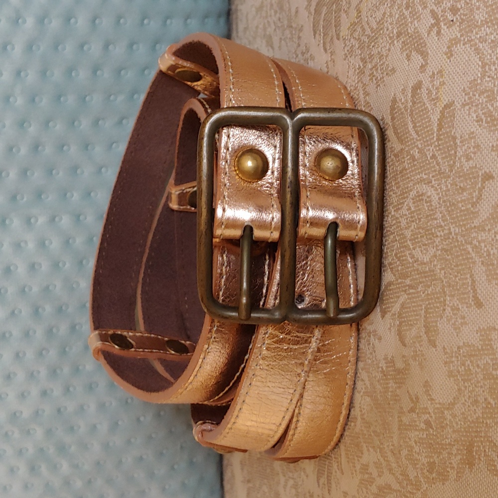 Abaco Parris golden leather belt size M